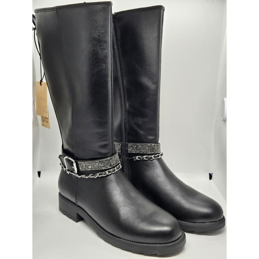 Madden NYC GMG MNYC Chain Boot Black Sparkly Womens Size 5